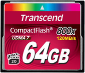 Карта памяти Transcend 800x CompactFlash Premium 64GB (TS64GCF800) - фото