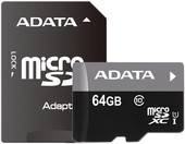 Карта памяти A-Data Premier microSDXC UHS-I U1 Class 10 64GB (AUSDX64GUICL10-RA1) - фото