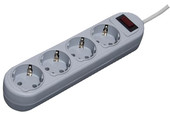 Сетевой фильтр Defender ES Lite 4 розетки, серый, 1.8 м - фото