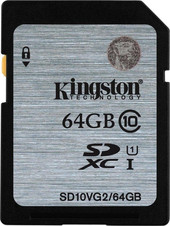 Карта памяти Kingston SDXC (Class 10) 64GB (SD10VG2/64GB) - фото