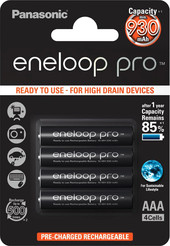 Аккумуляторы Panasonic Eneloop Pro AAA 930mAh 4 шт. (BK-4HCDE/4BE) - фото