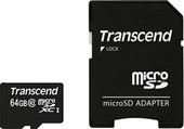 Карта памяти Transcend microSDXC Premium Class 10 64GB + адаптер [TS64GUSDXC10] - фото